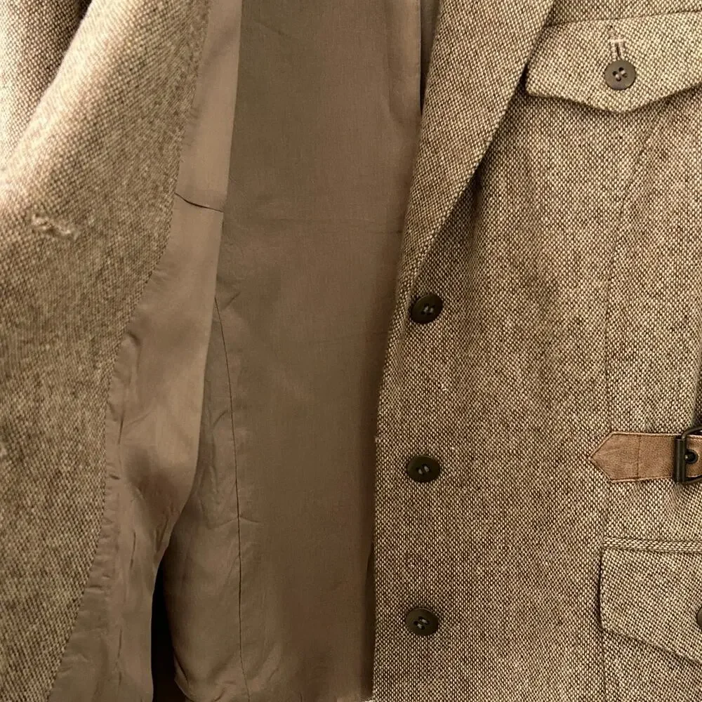 Brown Tweed Equestrian RL Style Jacket by Together Women's Size 10 Vintage - Picture 9 of 10